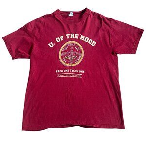 Vintage University Of The Hood Men’s T Shirt Sz XL Red 90’s Ankh NCAA Preppy